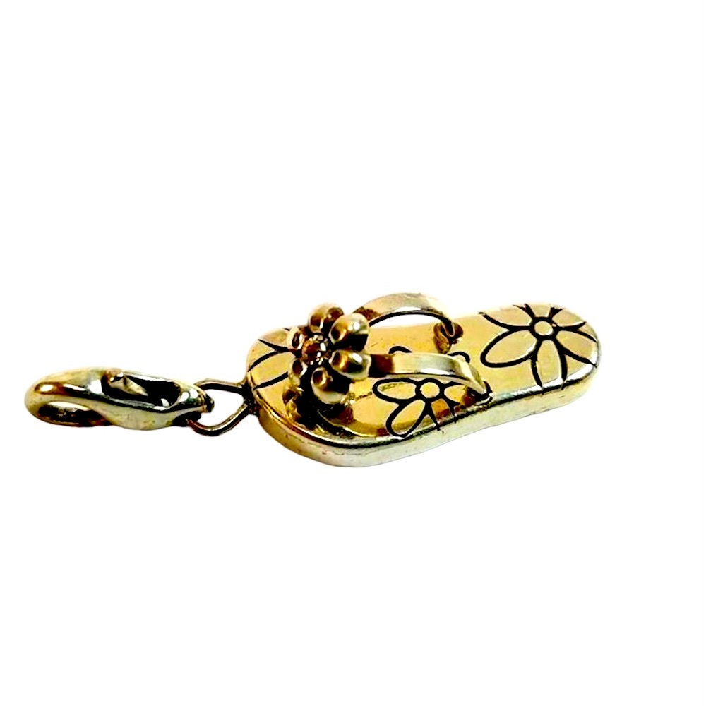 BRIGHTON Flip Flop Charm for Bracelets or Necklaces Silver Plated